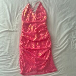 Lucy in the Sky Vibrant Pink Sequin Dress